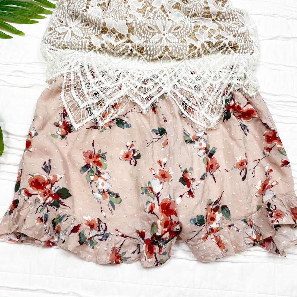 Illa Illa Boutique Style Pink Floral Flowy Shorts